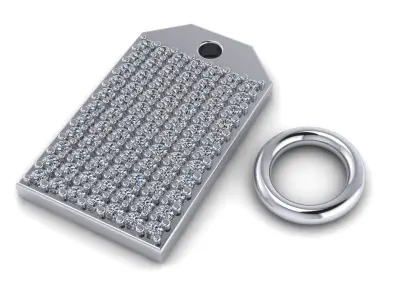 Charm ID Tag Diamond Pendant 3D print model