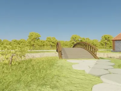 Charming Village Landscape 3D model