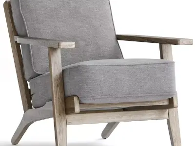 Metro Accent Chair in Onyx w Antique Legs 3d model Low-poly 3D model