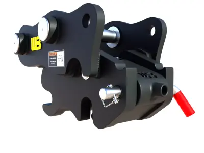 WB  Spring Loaded Manual Coupler Mini Excavator and Backhoe Low-poly 3D model