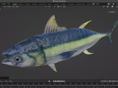 Tuna Fish Low-poly 3D model purchase