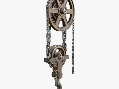 Chain Hoist with Hook M1 3D model