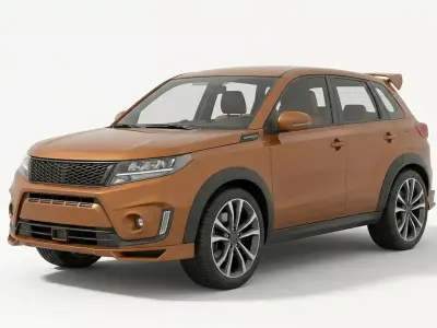 Modern Compact SUV Orange Edition 3D model