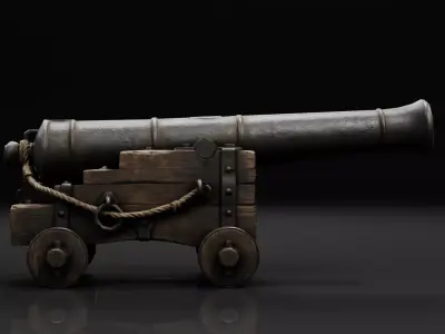 Pirate Cannon 3d  Low-poly 3D model