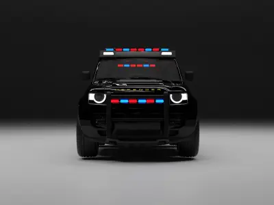 land rover defender police Low-poly 3D model