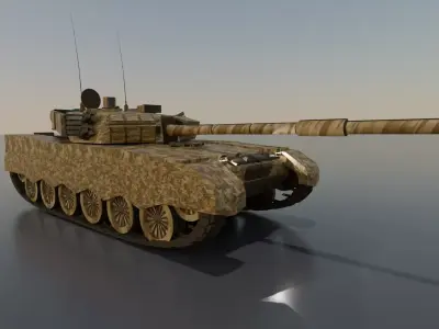 Al Khalid Main Battle Tank al-khalid  al khaled vt1  mbt2000 Low-poly 3D model