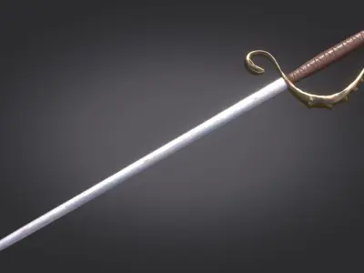 Stylized Medieval Sword melee weapon game ready Low-poly 3D model shop