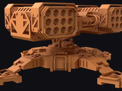 Missile Launcher 3 - Clay 3D model