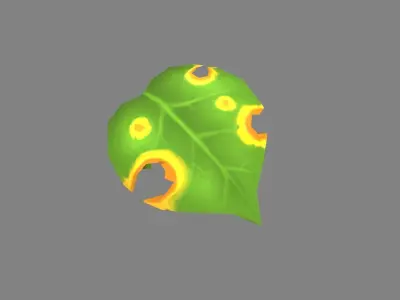 Cartoon withered leaf       Low-poly 3D model