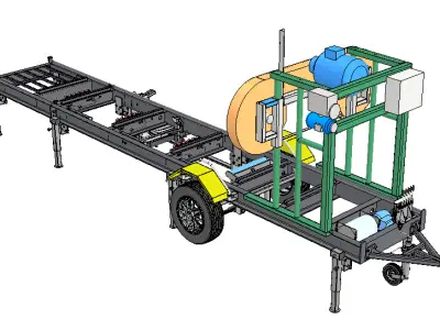 Mobile Band Sawmill 3D model