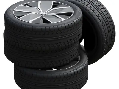 Volkswagen wheels 3D model Textured