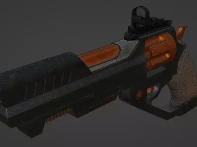 Revolver Weapon Game Ready Model Low-poly 3D model