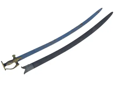 Ancient Indian Sword Low-poly 3D model