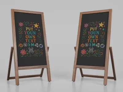 Heritage Style Signage Collection - Customizable Chalkboards 3D model