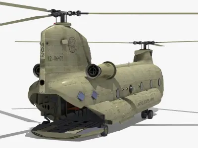 CH-47 Chinook Helicopter US Army 3D model