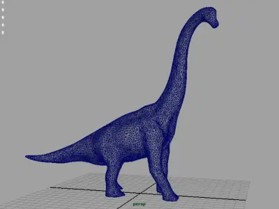 Brachiosaurus dinosaur Low-poly 3D model 2