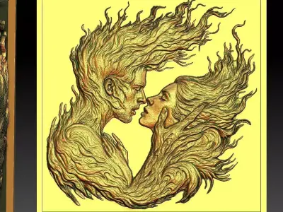 1 fire of love CNC Relief Model 3D print model