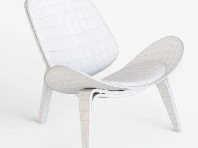 Carl Hansen CH07 Shell Chair Lounge Chair black 3D model