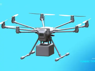 Yuneec Typhoon H Drone with Cargo Attachment 3D model purchase