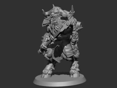 Bull Warrior with Axe 3D print model