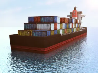 Cargo Ship Low-poly 3D model