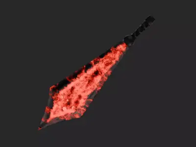  Lava Sword Low-Poly 3D Model  Low-poly 3D model