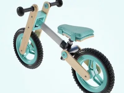 My First Go Balance Children Bike Turquoise 3D model
