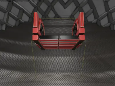 Sci-Fi Stairs - 3 - Red Version Low-poly 3D model
