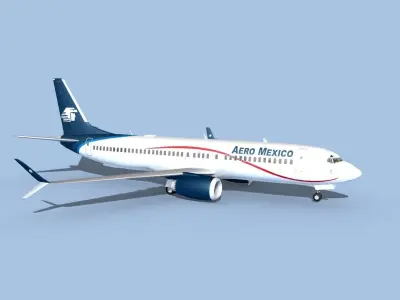 Boeing 737-800 Max Aero Mexico 3D model