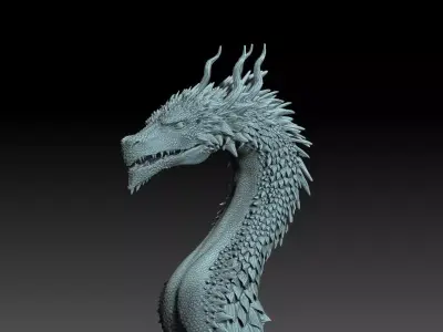 Very detailed Dragon Head Sculpt 3D model