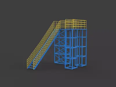 Industrial stairs 3D model get