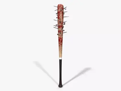 Bloody Nailed Baseball Bat Low-poly 3D model
