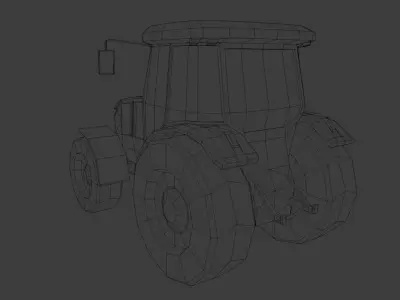 John Deere Tractor Low Poly Low-poly 3D model
