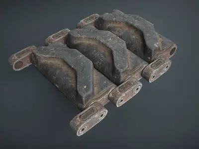 Tracks T-98E1 for US light tanks Low-poly 3D model