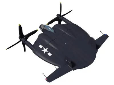 XF5U flying pancake 3D model