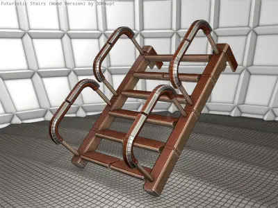 Wood Stairs - 26 Low-poly 3D model