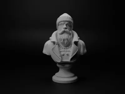 Winter Warrior Bust Chess 3D print model get