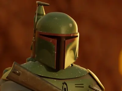 Boba Fett Mandalorian Helmet High-Poly 3D model