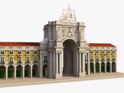 Rua Augusta Arch Lisbon 3D model