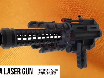 Laser Gun SCI-FI LOW POLY GAME READY ASSET Low-poly 3D model