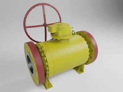 Realistic ball valve 3D model