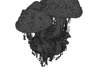 Bioluminescent Fantasy Mushroom Island 3D model