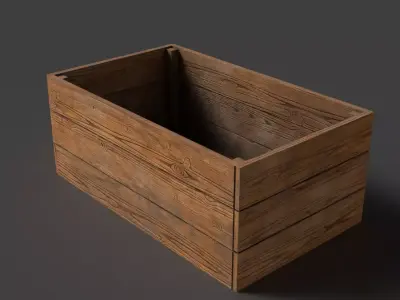 wooden crate Free low-poly 3D model buy