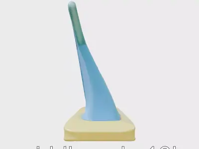 Marine Surfboard Fin with Curved Blade Design Low-poly 3D model