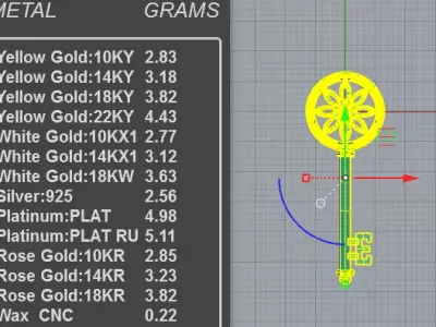 Premium Marquise Diamond Flower Key Pendant Necklace 3D print model