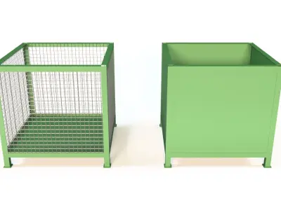 Industrial material crates Low-poly 3D model