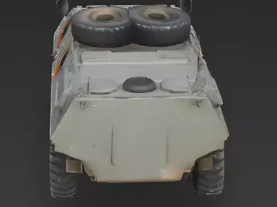 Destroyed Armored Personnel Carrier APC 3D Model Low-poly 3D model