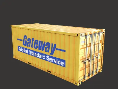 20 FT Side Opening Container Low-poly 3d model Low-poly 3D model