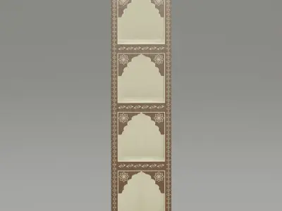  Moroccan wooden bookshelf  3D model