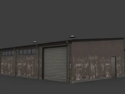 Old Small Warehouse Low-poly 3D model
